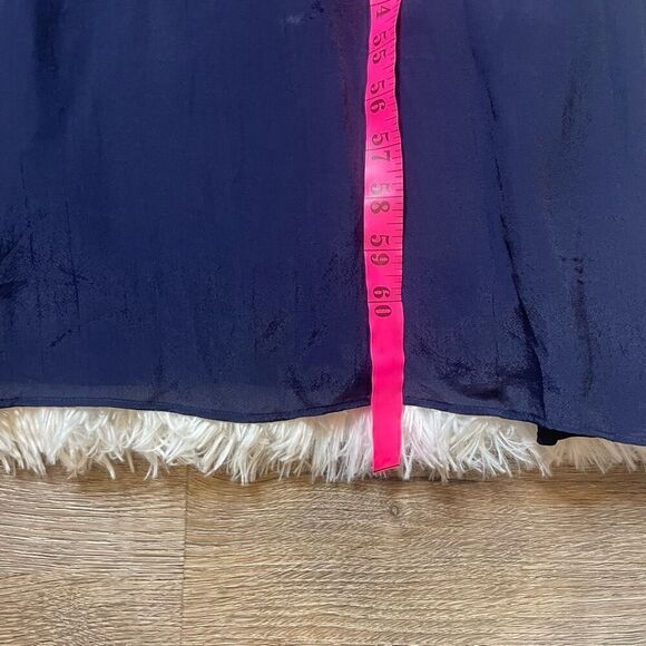 Massimo Dutti Maxi Dress Bridesmaid Flowy Lightweight Sleeveless Size XS Navy Bl - Picture 12 of 15